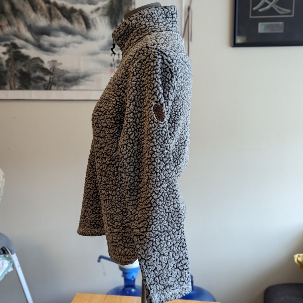 Grey sweater with zip up collared neck - Picture 3 of 4